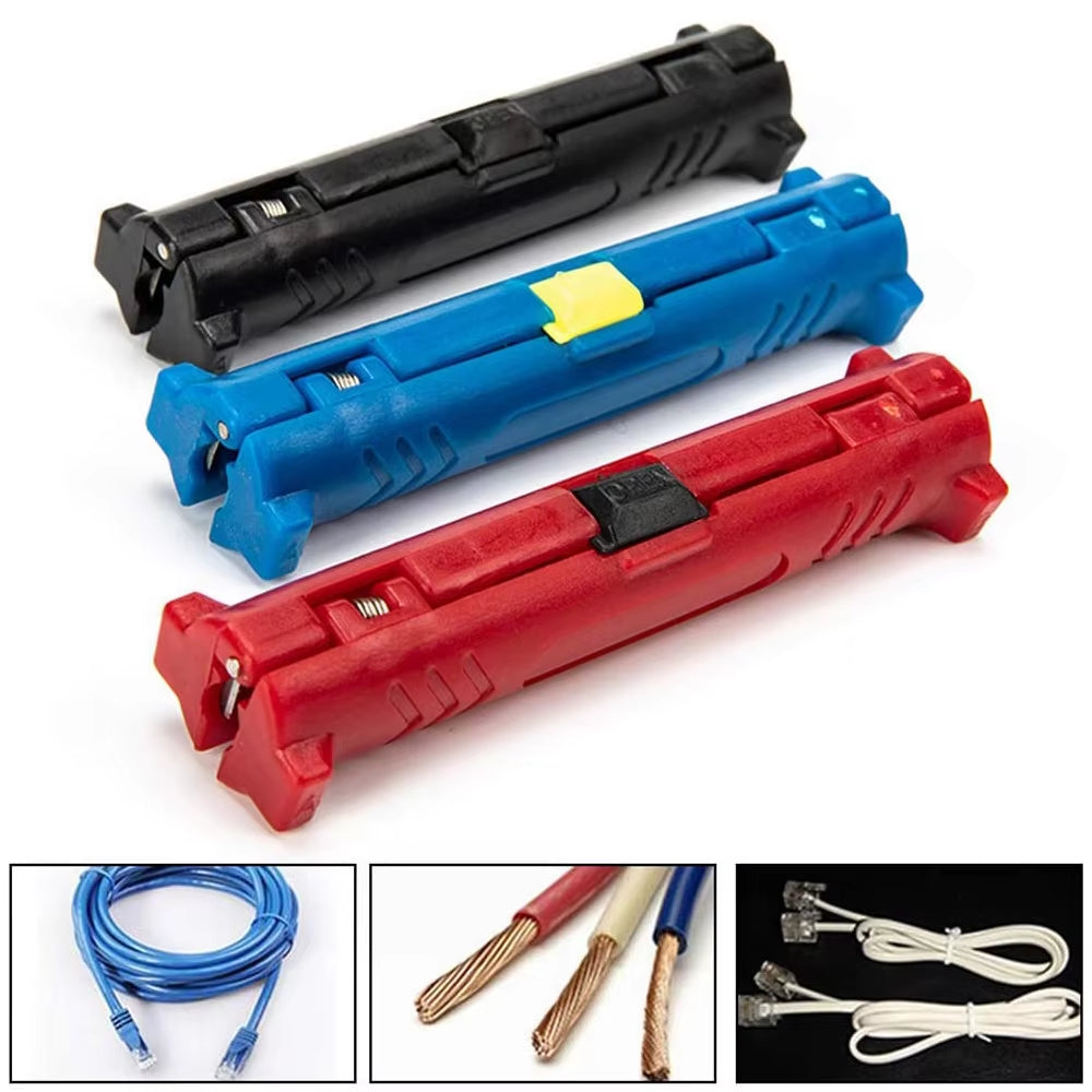 Electric Wire Stripper Pen Network Cable Tools Wire Cable Rotary Coaxial Wire Stripping Pliers （Red/Blue/Black）