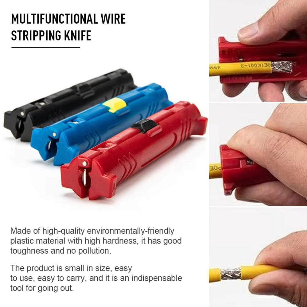 Electric Wire Stripper Pen Network Cable Tools Wire Cable Rotary Coaxial Wire Stripping Pliers （Red/Blue/Black）