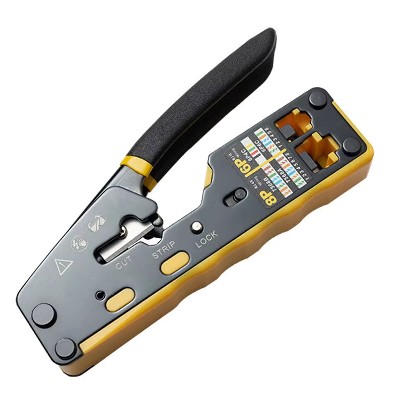 RJ45 Crimping Tool Ethernet Crimper for Cat6 Cat5 Cat5E RJ45 Pass through Connectors and RJ12 Ends