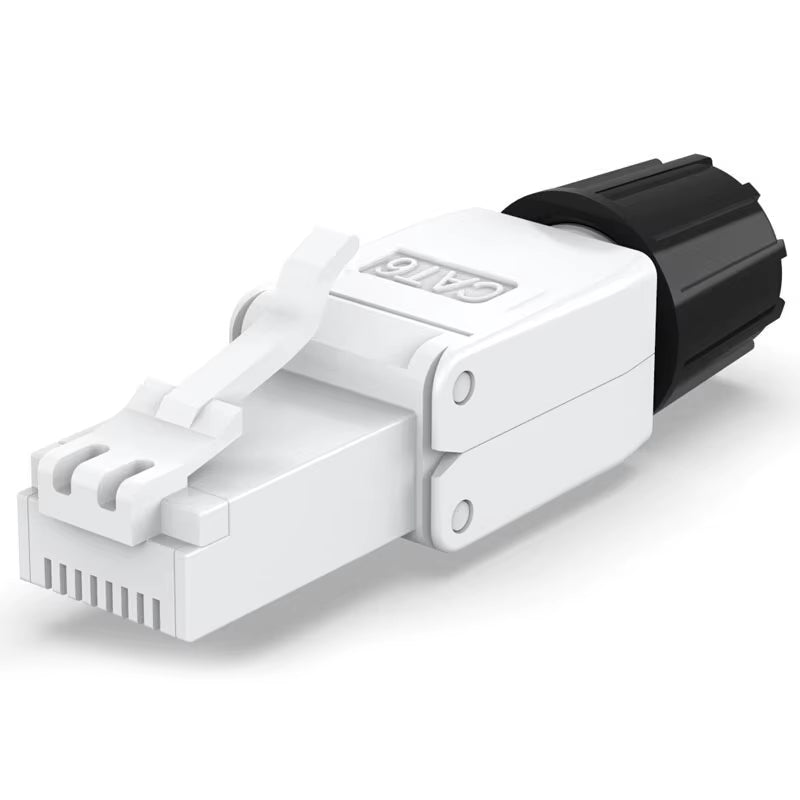 RJ45 Cat8 Cat7 Cat6A Connectors Tool-Free Reusable Ethernet Termination Plugs, Internet Plug, Fast Field Installation