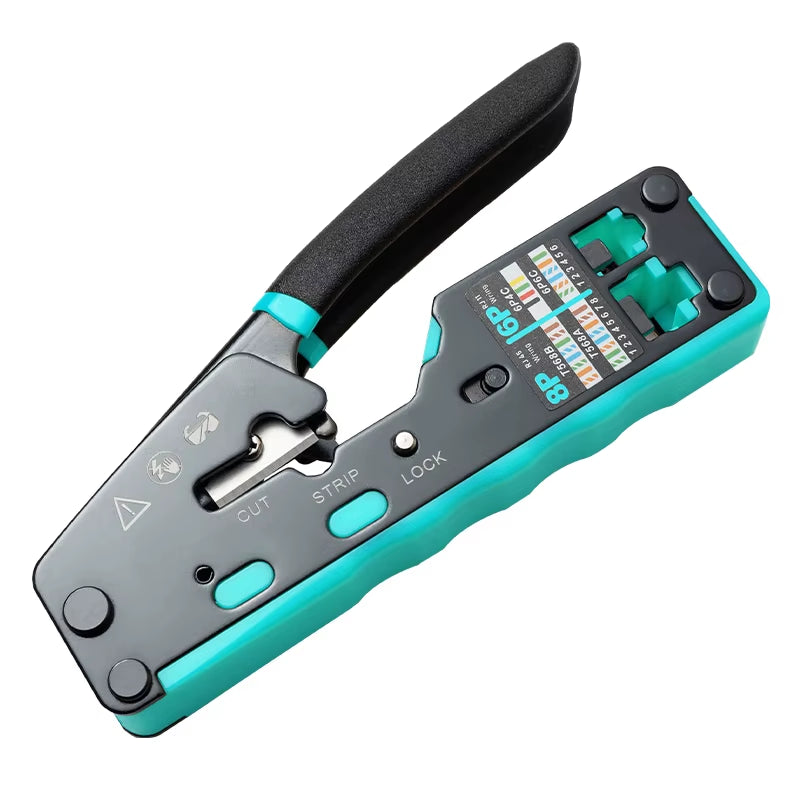 RJ45 Crimping Tool Ethernet Crimper for Cat6 Cat5 Cat5E RJ45 Pass through Connectors and RJ12 Ends