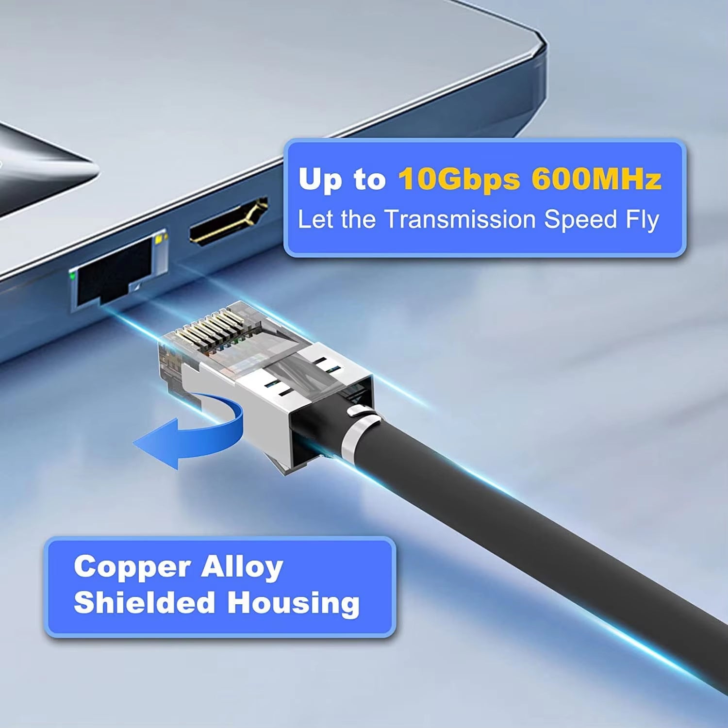 10PCS CAT6A CAT7 Connector,Rj45 Connectors Pass through CAT7 Shielded, Ul-Listed 3-Prong with 10PCS Strain Relief Boots