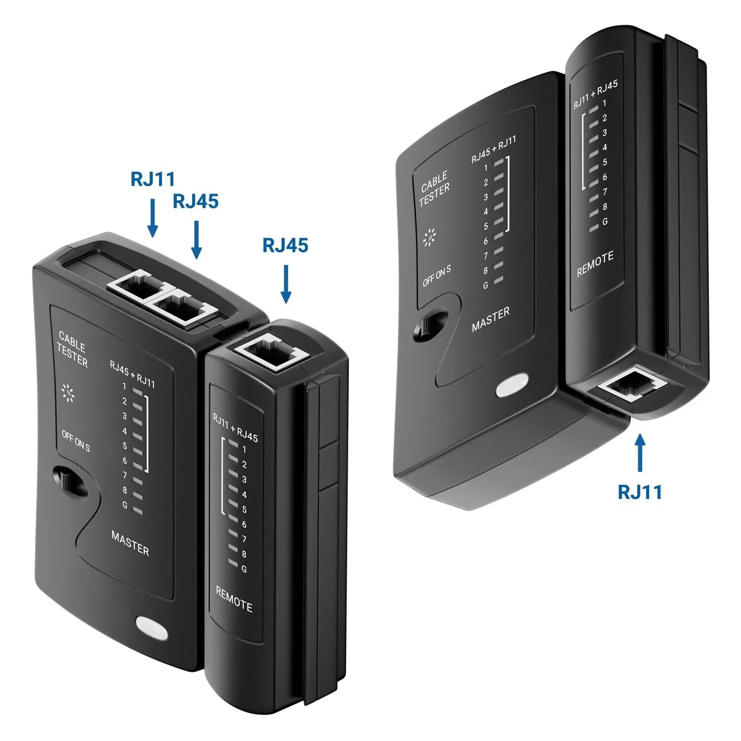 Network Ethernet Cable Tester for LAN RJ45 Cat5 Cat5E Cat6 Cat6A Cat7 Utp/Shielded Cable and RJ11 RJ12