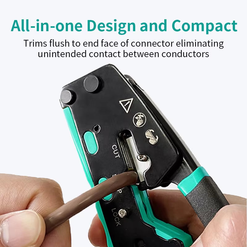 RJ45 Crimping Tool Ethernet Crimper for Cat6 Cat5 Cat5E RJ45 Pass through Connectors and RJ12 Ends