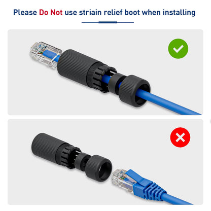 Waterproof RJ45 Coupler IP68, Cat6/Cat5E/Cat5 Female to Female Coupler Connector 8Pin for Outdoor Ethernet LAN Cable